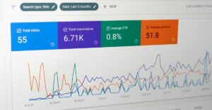 Dashboard showing decline in website traffic due to AI content scraping – concept for SaaS marketing.